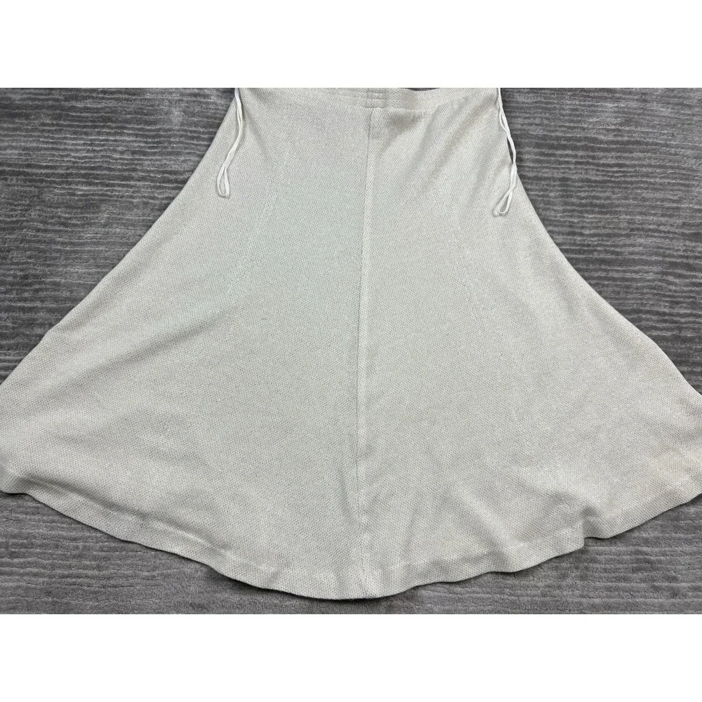 Robbie Sport Skirt Womens Large Beige Gold‎ Metallic Midi Pull On